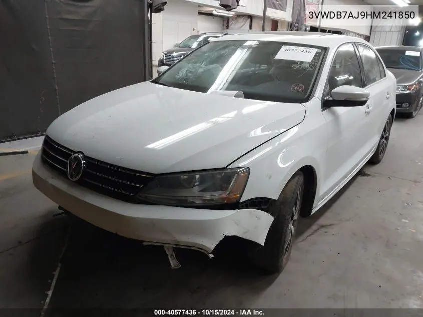 2017 Volkswagen Jetta 1.4T Se VIN: 3VWDB7AJ9HM241850 Lot: 40577436