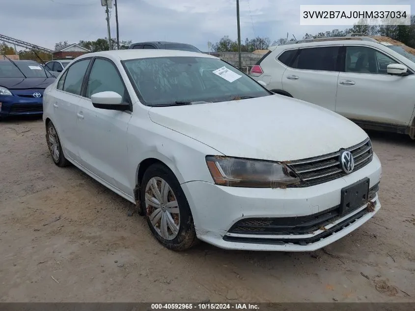 3VW2B7AJ0HM337034 2017 Volkswagen Jetta 1.4T S