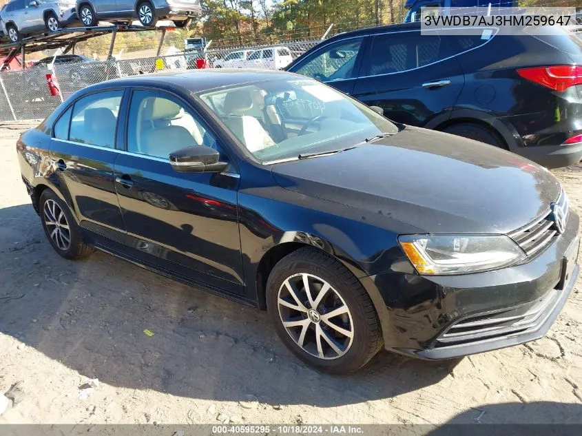 2017 Volkswagen Jetta 1.4T Se VIN: 3VWDB7AJ3HM259647 Lot: 40595295