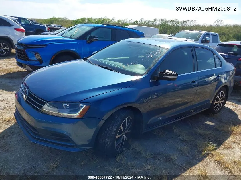 2017 Volkswagen Jetta 1.4T Se VIN: 3VWDB7AJ6HM209812 Lot: 40607722