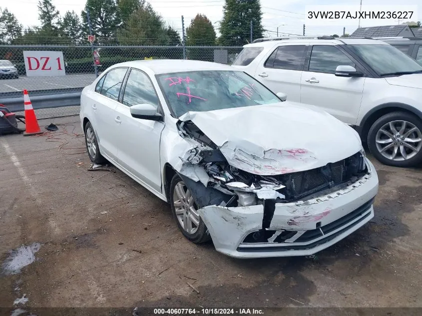 3VW2B7AJXHM236227 2017 Volkswagen Jetta 1.4T S