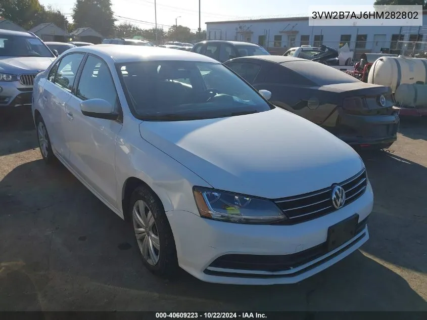 2017 Volkswagen Jetta 1.4T S VIN: 3VW2B7AJ6HM282802 Lot: 40609223