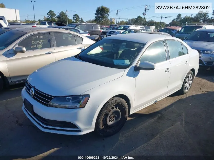 2017 Volkswagen Jetta 1.4T S VIN: 3VW2B7AJ6HM282802 Lot: 40609223