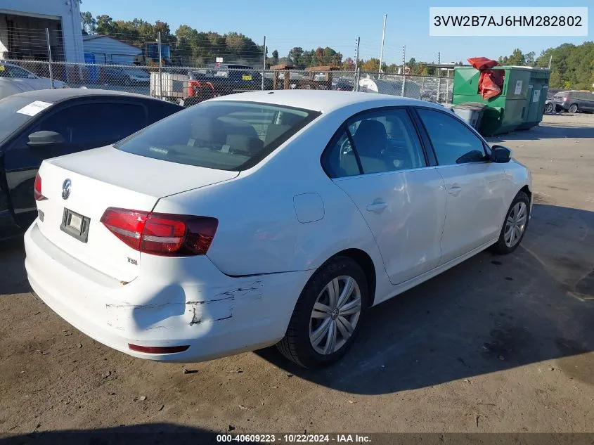 2017 Volkswagen Jetta 1.4T S VIN: 3VW2B7AJ6HM282802 Lot: 40609223