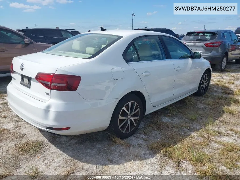 2017 Volkswagen Jetta 1.4T Se VIN: 3VWDB7AJ6HM250277 Lot: 40610009