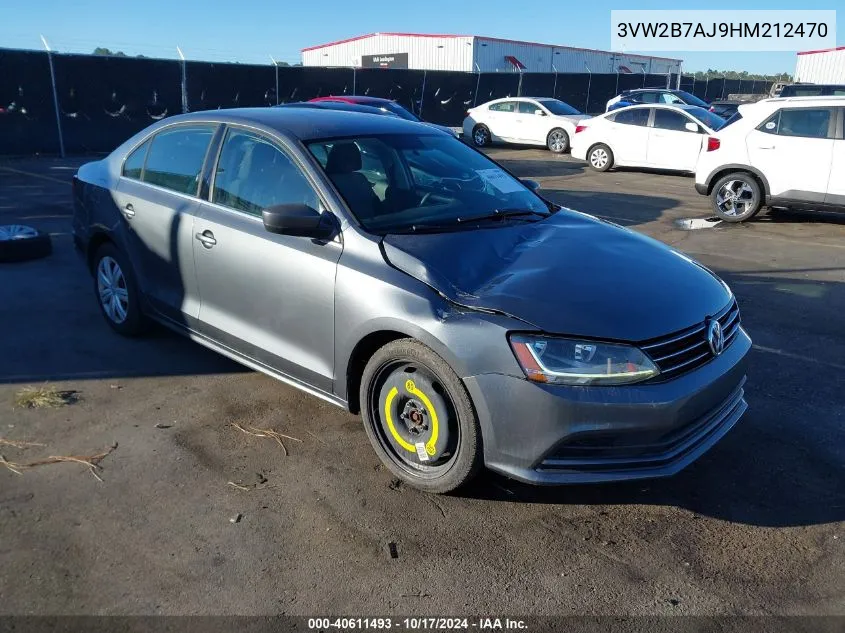 2017 Volkswagen Jetta 1.4T S VIN: 3VW2B7AJ9HM212470 Lot: 40611493