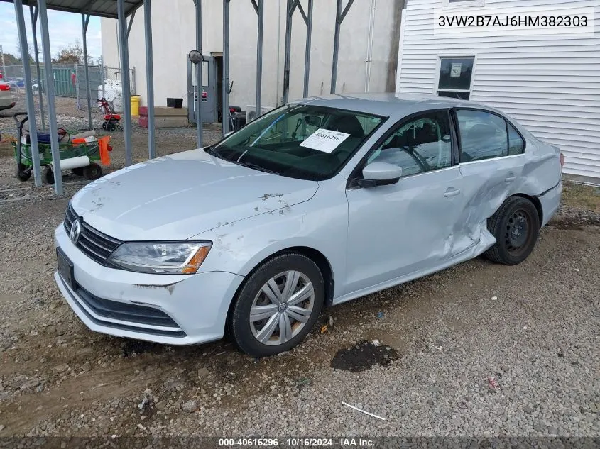 2017 Volkswagen Jetta 1.4T S VIN: 3VW2B7AJ6HM382303 Lot: 40616296