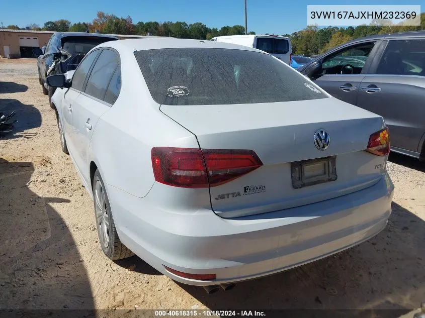 2017 Volkswagen Jetta 1.4T S VIN: 3VW167AJXHM232369 Lot: 40618315