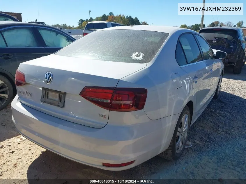 2017 Volkswagen Jetta 1.4T S VIN: 3VW167AJXHM232369 Lot: 40618315