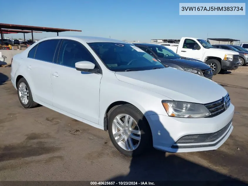 2017 Volkswagen Jetta 1.4T S VIN: 3VW167AJ5HM383734 Lot: 40625657