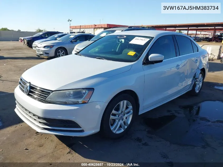 2017 Volkswagen Jetta 1.4T S VIN: 3VW167AJ5HM383734 Lot: 40625657