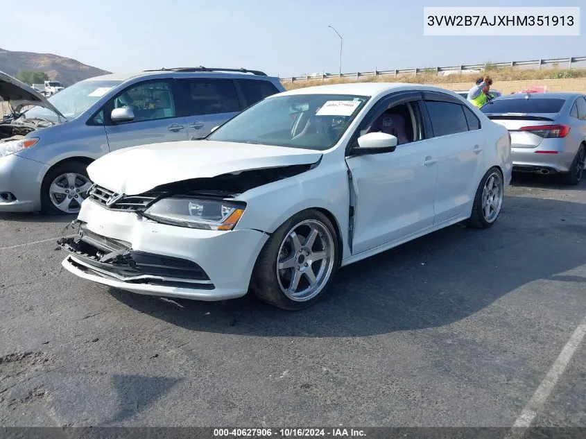 2017 Volkswagen Jetta 1.4T S VIN: 3VW2B7AJXHM351913 Lot: 40627906