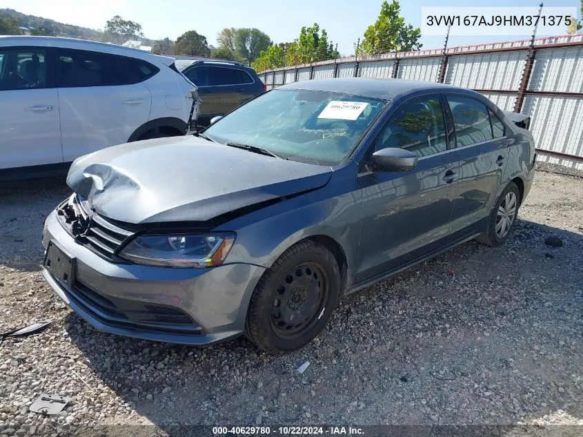 2017 Volkswagen Jetta 1.4T S VIN: 3VW167AJ9HM371375 Lot: 40629780