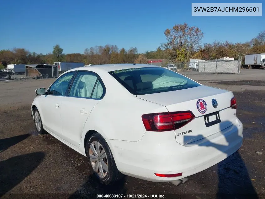 2017 Volkswagen Jetta 1.4T S VIN: 3VW2B7AJ0HM296601 Lot: 40633107