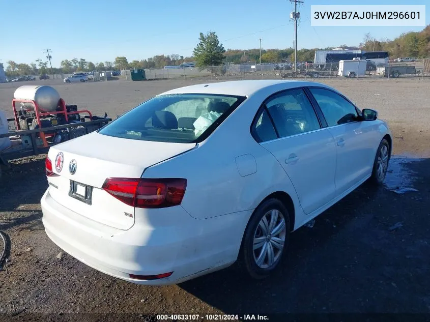 2017 Volkswagen Jetta 1.4T S VIN: 3VW2B7AJ0HM296601 Lot: 40633107