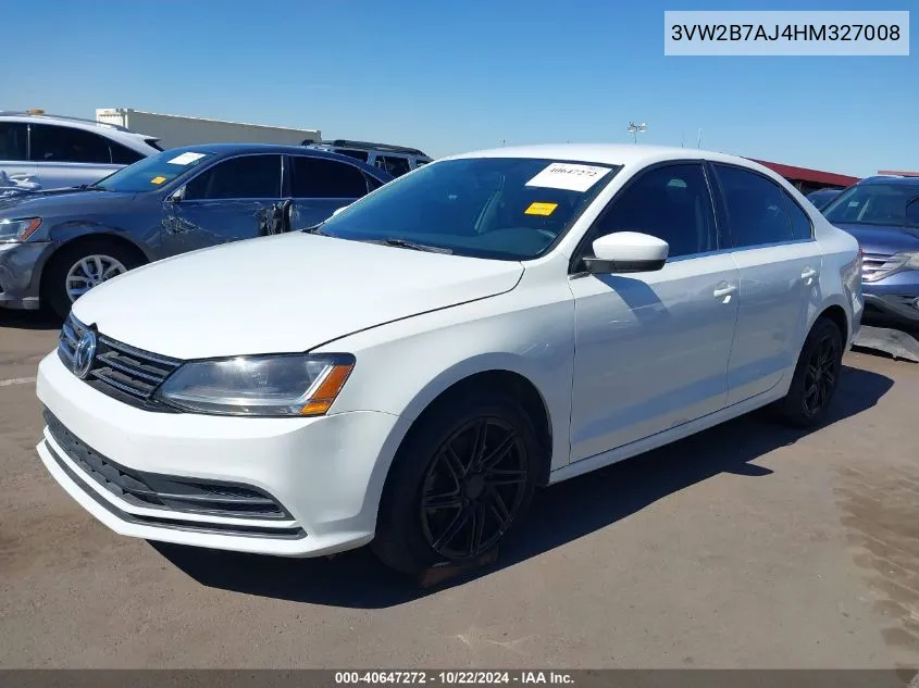 2017 Volkswagen Jetta 1.4T S VIN: 3VW2B7AJ4HM327008 Lot: 40647272