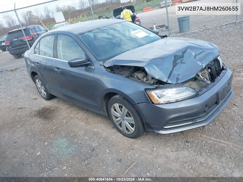 2017 Volkswagen Jetta 1.4T S VIN: 3VW2B7AJ8HM260655 Lot: 40647654