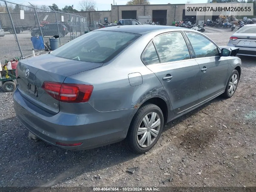 2017 Volkswagen Jetta 1.4T S VIN: 3VW2B7AJ8HM260655 Lot: 40647654