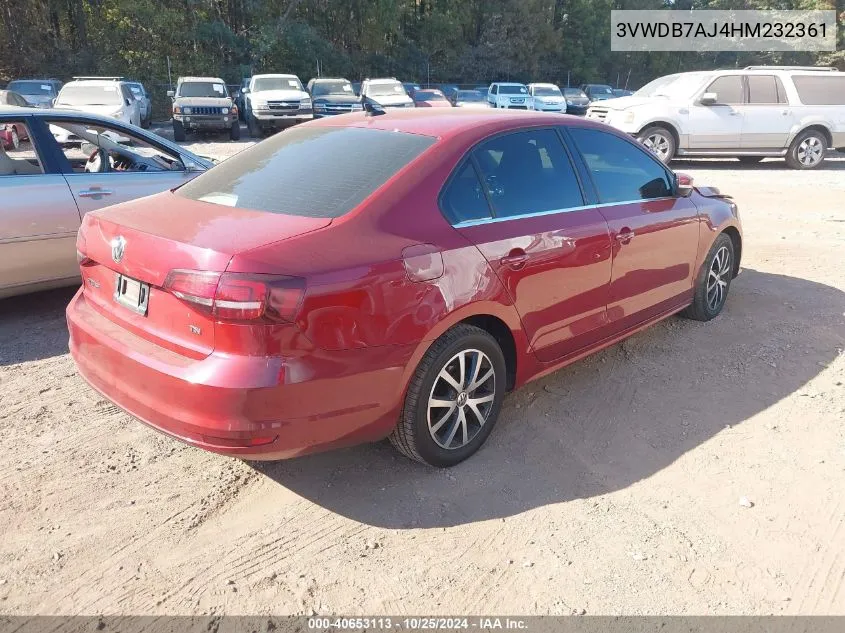 2017 Volkswagen Jetta 1.4T Se VIN: 3VWDB7AJ4HM232361 Lot: 40653113