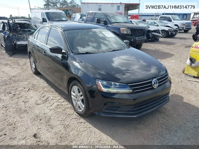 2017 Volkswagen Jetta 1.4T S VIN: 3VW2B7AJ1HM314779 Lot: 40665212