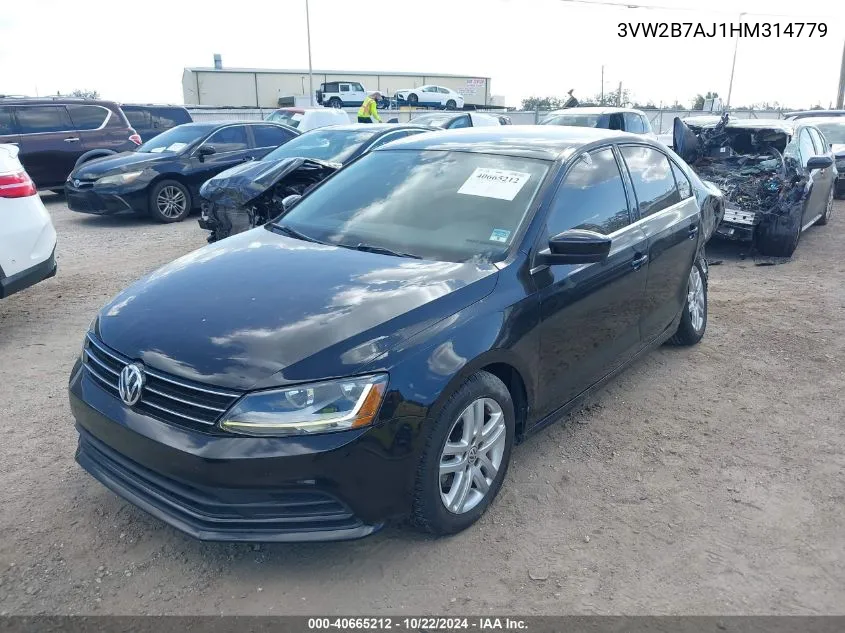 2017 Volkswagen Jetta 1.4T S VIN: 3VW2B7AJ1HM314779 Lot: 40665212