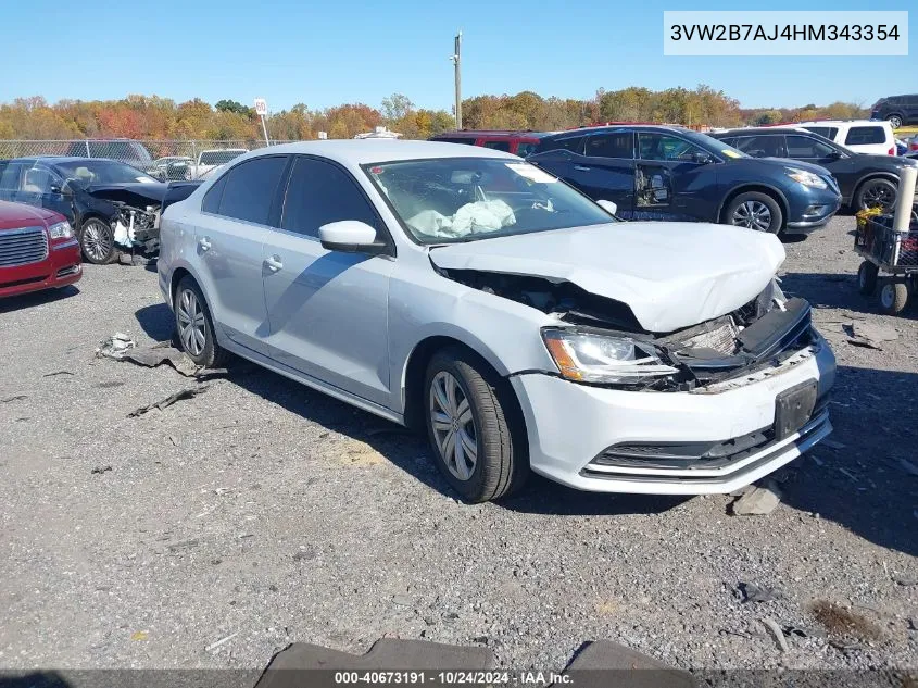 2017 Volkswagen Jetta S VIN: 3VW2B7AJ4HM343354 Lot: 40673191