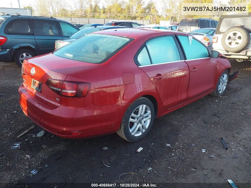 2017 Volkswagen Jetta 1.4T S VIN: 3VW2B7AJ5HM201482 Lot: 40688417