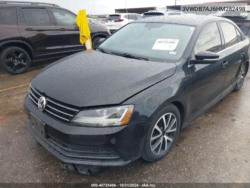 2017 Volkswagen Jetta 1.4T Se VIN: 3VWDB7AJ6HM282498 Lot: 40725486