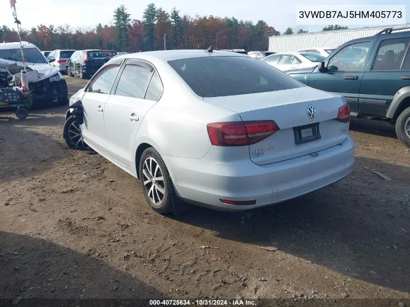 2017 Volkswagen Jetta 1.4T Se VIN: 3VWDB7AJ5HM405773 Lot: 40725634