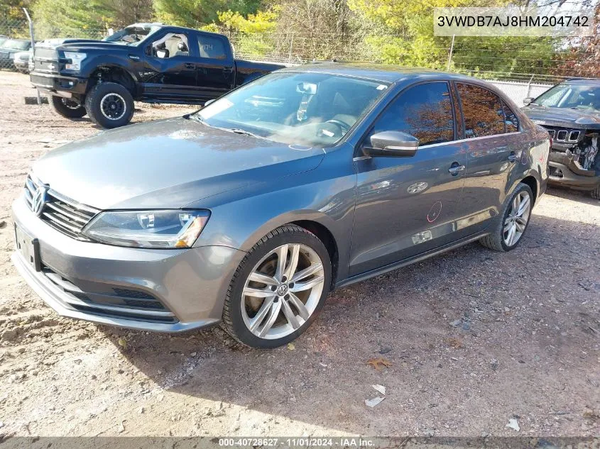 2017 Volkswagen Jetta 1.4T Se VIN: 3VWDB7AJ8HM204742 Lot: 40728627