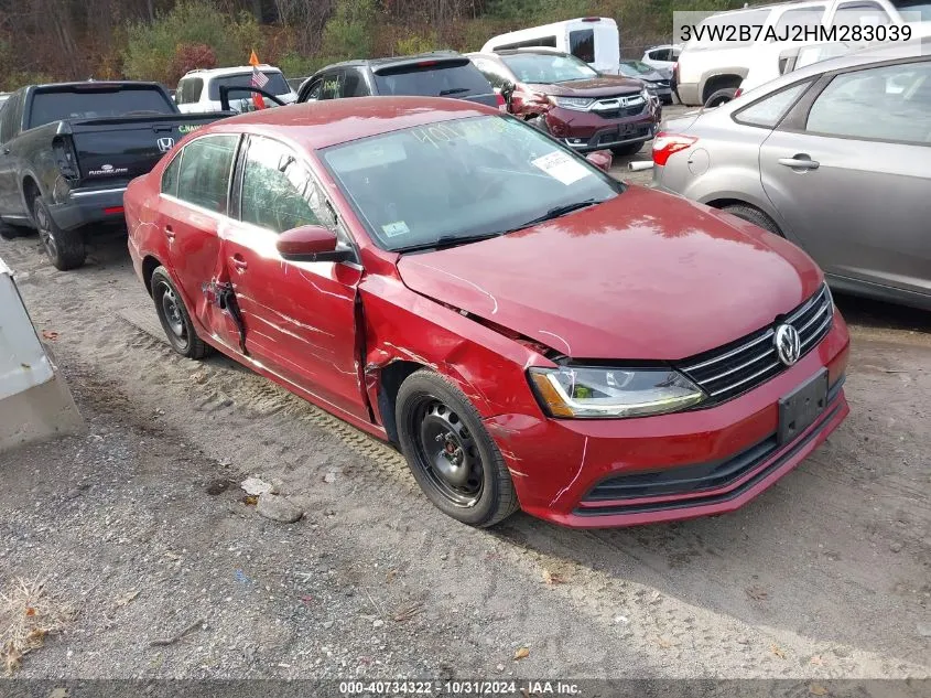 2017 Volkswagen Jetta 1.4T S VIN: 3VW2B7AJ2HM283039 Lot: 40734322