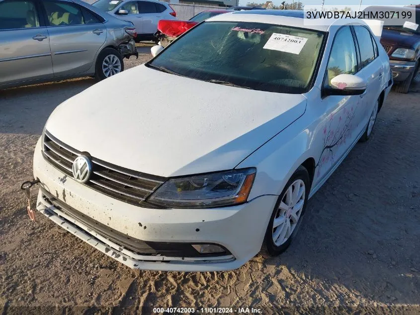 2017 Volkswagen Jetta 1.4T Se VIN: 3VWDB7AJ2HM307199 Lot: 40742003