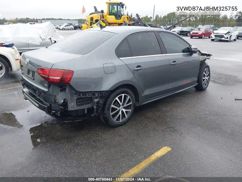 2017 Volkswagen Jetta 1.4T Se VIN: 3VWDB7AJ8HM325755 Lot: 40760443