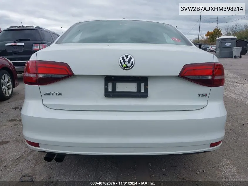 2017 Volkswagen Jetta 1.4T S VIN: 3VW2B7AJXHM398214 Lot: 40762376