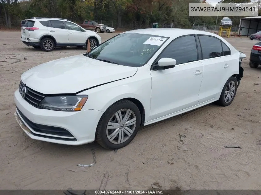 2017 Volkswagen Jetta 1.4T S VIN: 3VW2B7AJ9HM294541 Lot: 40762440