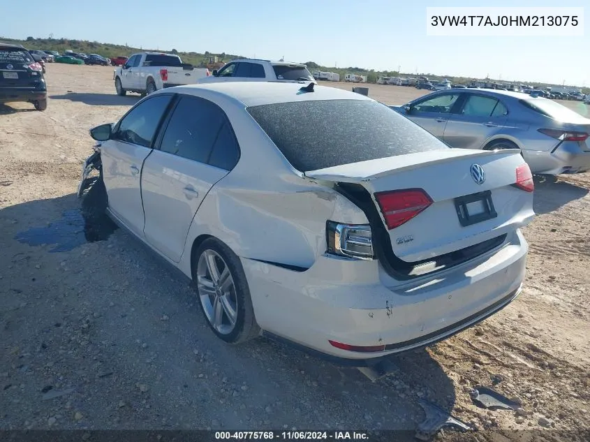 2017 Volkswagen Jetta Gli VIN: 3VW4T7AJ0HM213075 Lot: 40775768