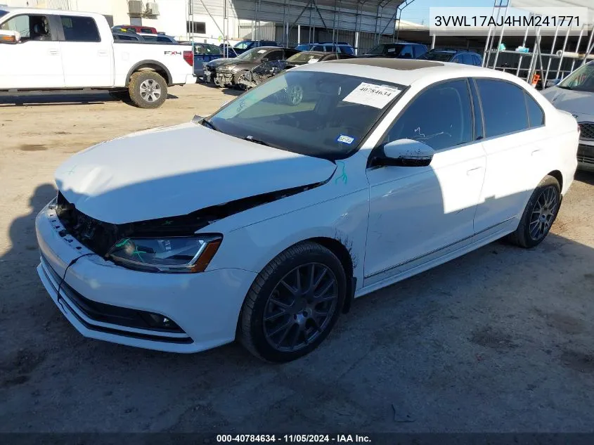 3VWL17AJ4HM241771 2017 Volkswagen Jetta 1.8T Sel