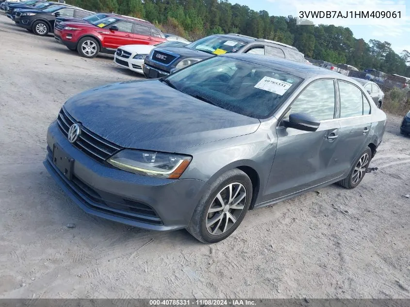 2017 Volkswagen Jetta Se VIN: 3VWDB7AJ1HM409061 Lot: 40785331