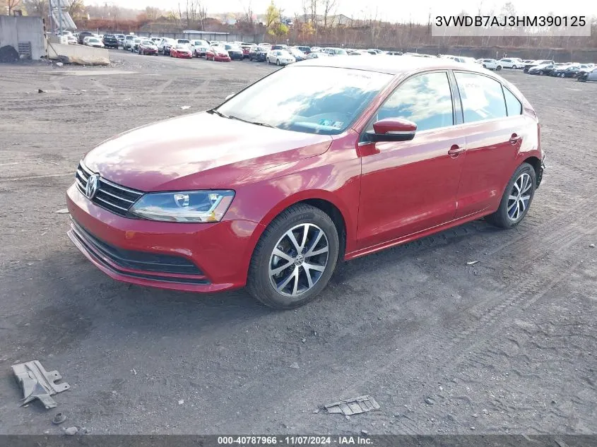 2017 Volkswagen Jetta 1.4T Se VIN: 3VWDB7AJ3HM390125 Lot: 40787966