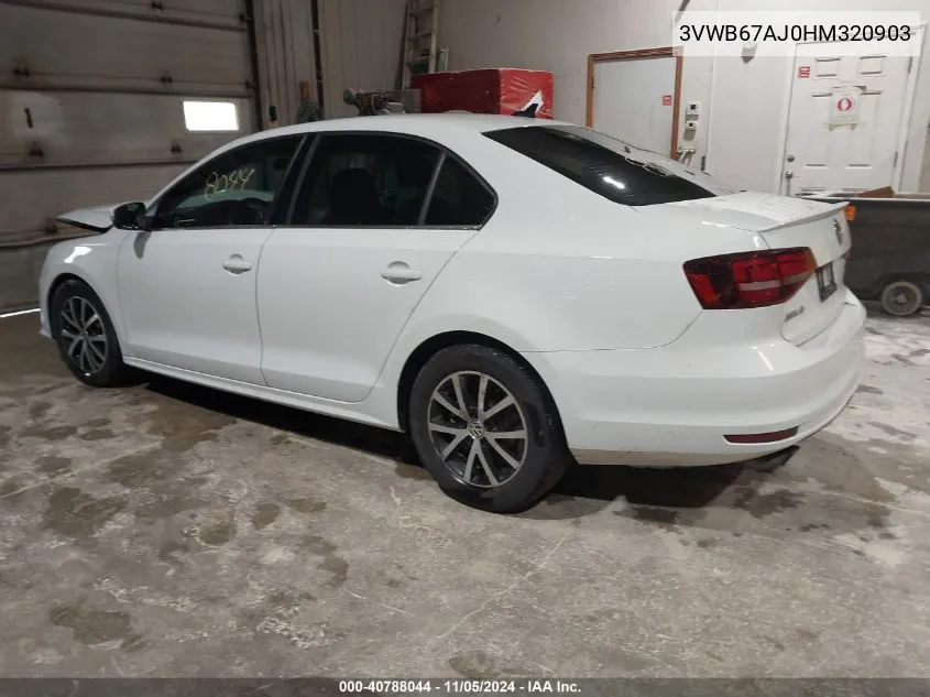 2017 Volkswagen Jetta 1.4T Se VIN: 3VWB67AJ0HM320903 Lot: 40788044