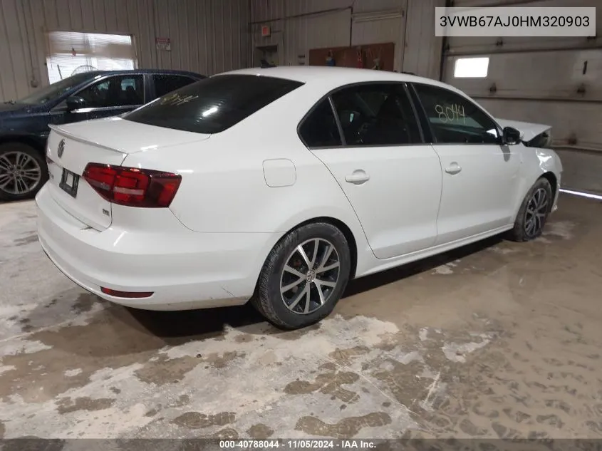 2017 Volkswagen Jetta 1.4T Se VIN: 3VWB67AJ0HM320903 Lot: 40788044