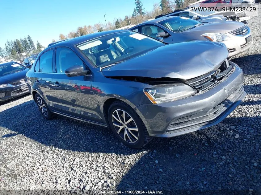 2017 Volkswagen Jetta 1.4T Se VIN: 3VWDB7AJ9HM238429 Lot: 40792244