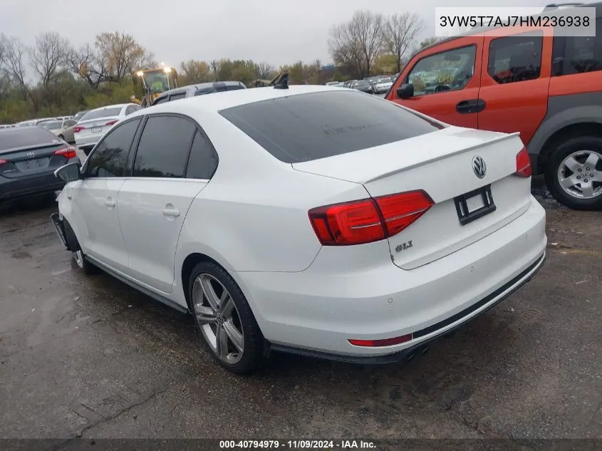 2017 Volkswagen Jetta Gli VIN: 3VW5T7AJ7HM236938 Lot: 40794979