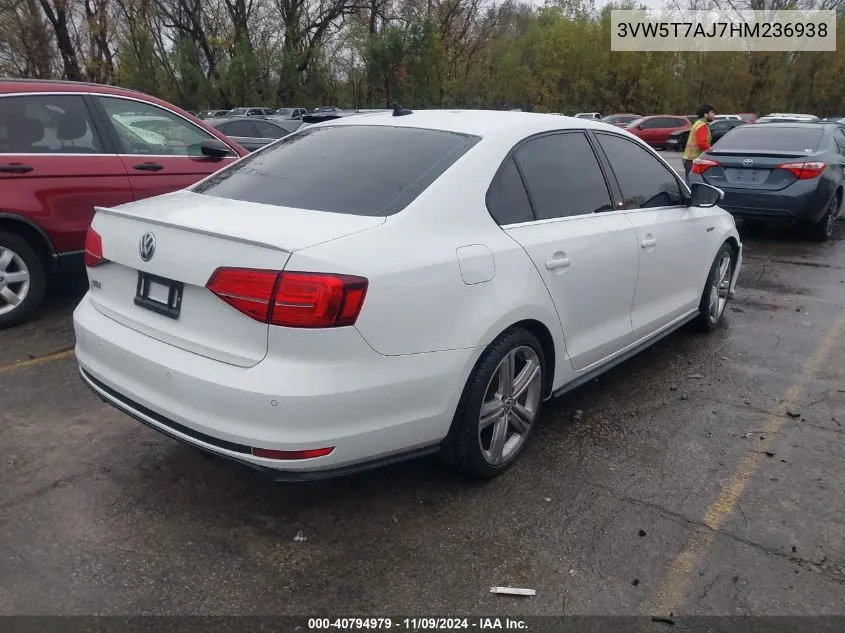 2017 Volkswagen Jetta Gli VIN: 3VW5T7AJ7HM236938 Lot: 40794979