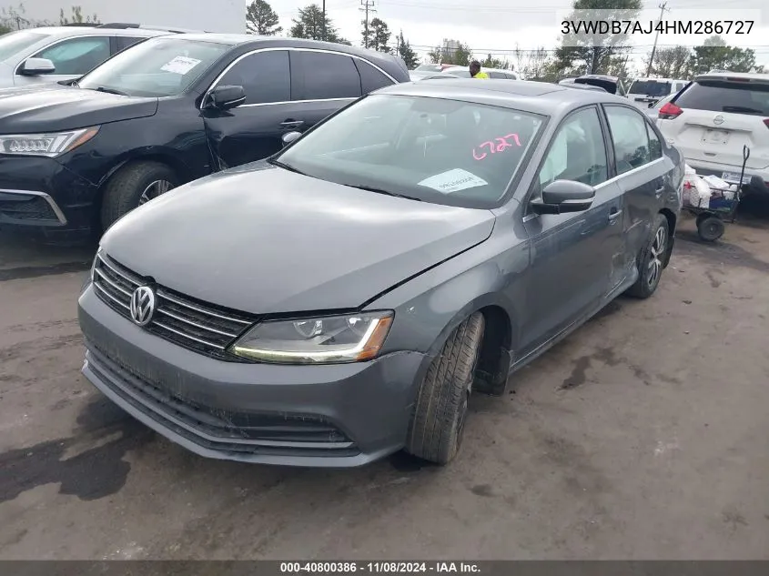 2017 Volkswagen Jetta 1.4T Se VIN: 3VWDB7AJ4HM286727 Lot: 40800386