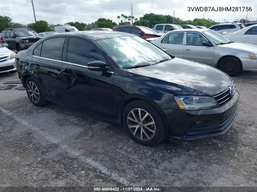 2017 Volkswagen Jetta 1.4T Se VIN: 3VWDB7AJ8HM281756 Lot: 40808422