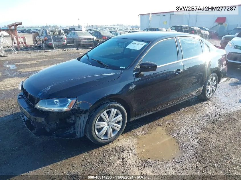 2017 Volkswagen Jetta 1.4T S VIN: 3VW2B7AJ2HM277287 Lot: 40814230