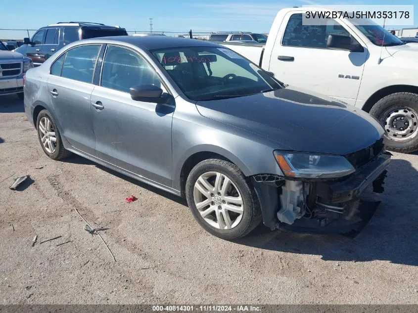 2017 Volkswagen Jetta 1.4T S VIN: 3VW2B7AJ5HM353178 Lot: 40814301