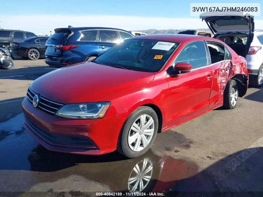 2017 Volkswagen Jetta 1.4T S VIN: 3VW167AJ7HM246083 Lot: 40842189