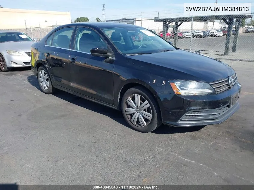 2017 Volkswagen Jetta 1.4T S VIN: 3VW2B7AJ6HM384813 Lot: 40845048